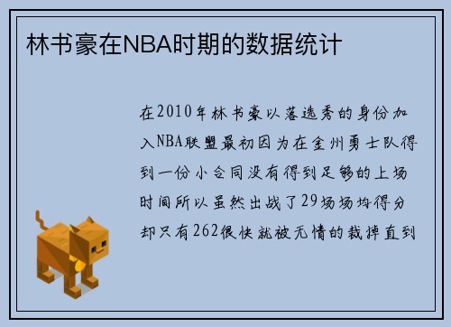 林书豪在NBA时期的数据统计